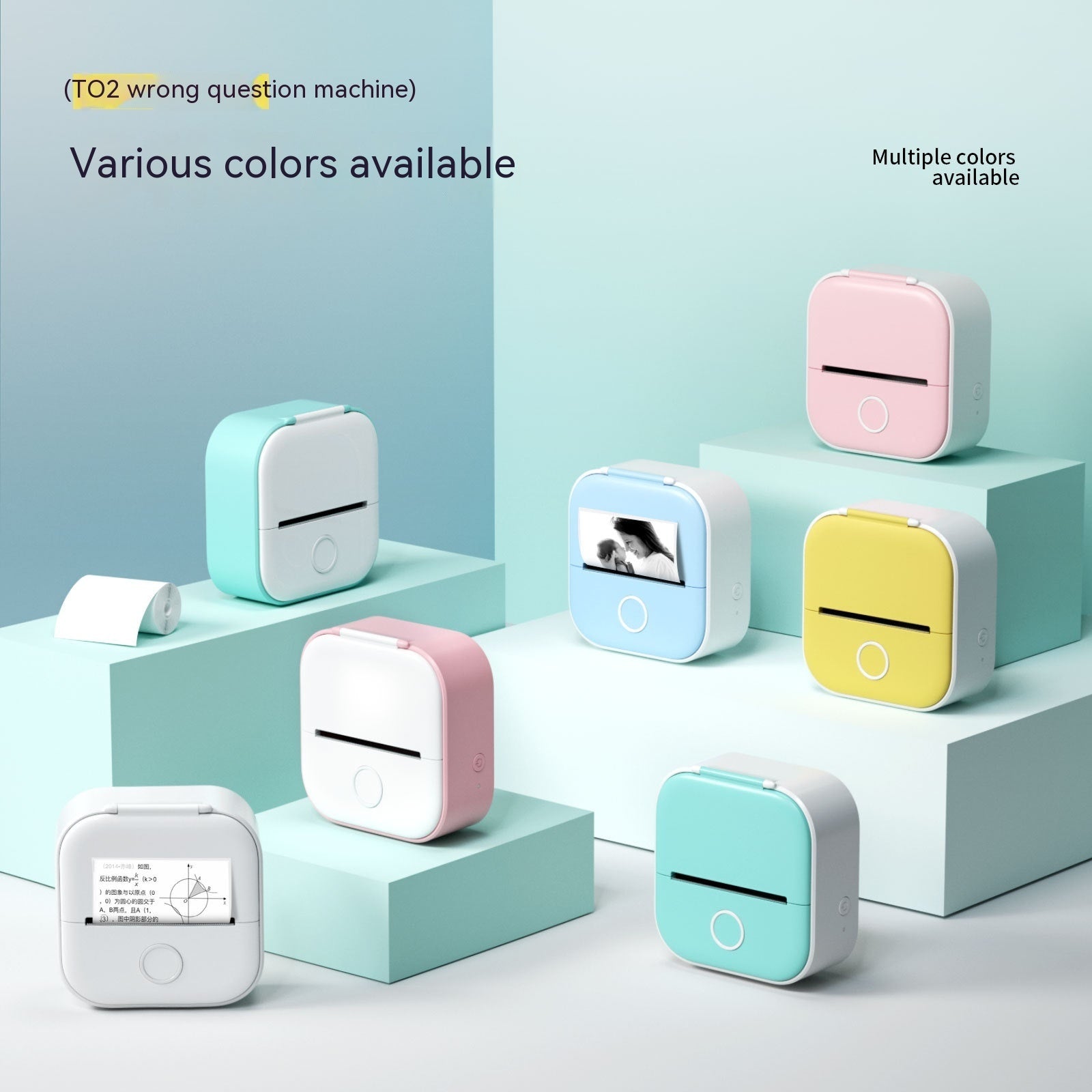 Mini Portable Thermal Label & Photo Printer - Inkless, Ultra-Compact & Bluetooth-Ready With 4 Free Printer Paper Rolls