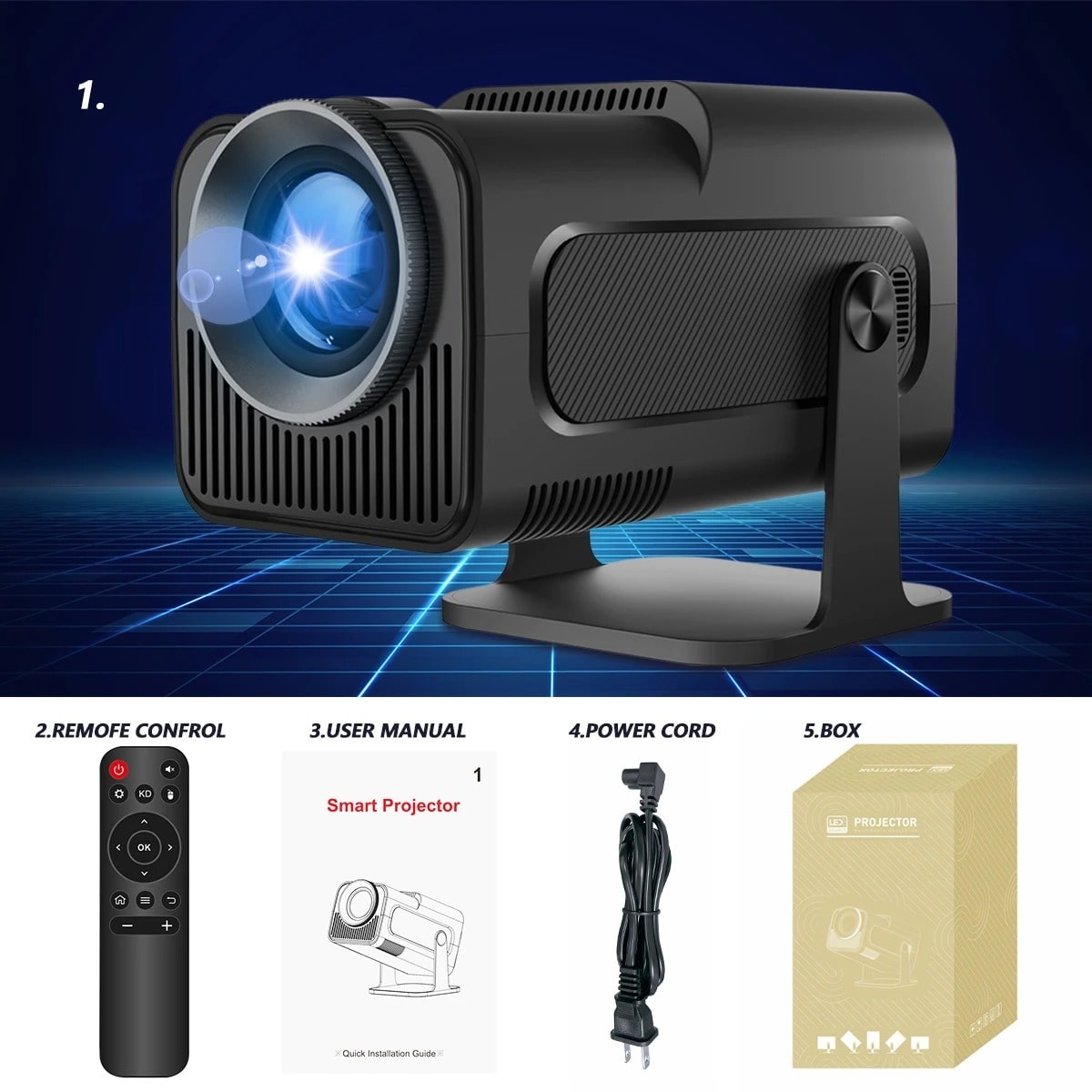 Mini 4K Projector Wireless WiFi Smart 5G Projector