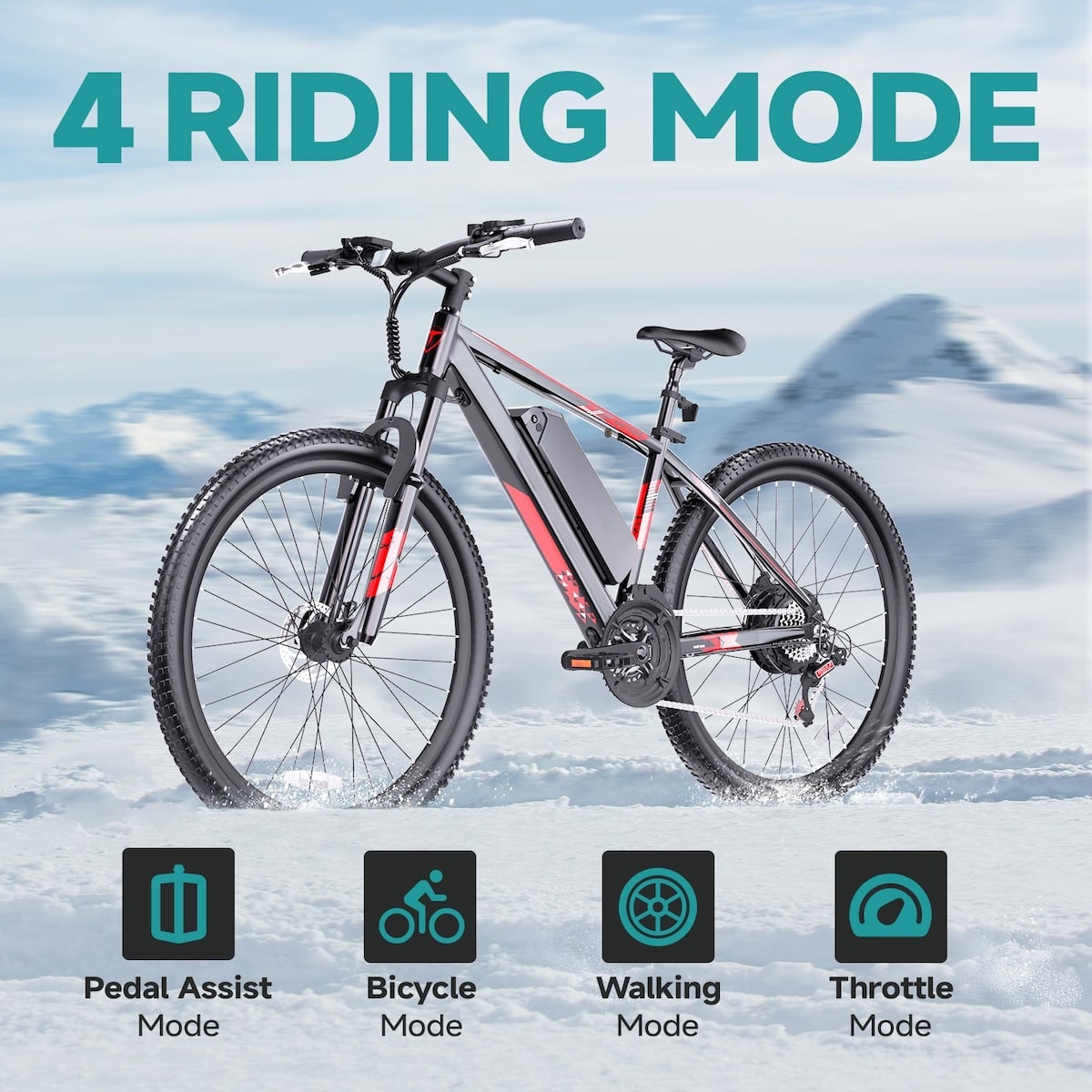 350W 20in City Electric Bike, 40km Range, 21-Speed Gears, Mechanical Disc Brakes