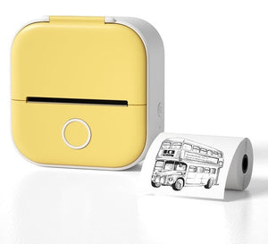 Mini Portable Thermal Label & Photo Printer - Inkless, Ultra-Compact & Bluetooth-Ready With 4 Free Printer Paper Rolls