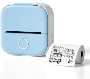 Mini Portable Thermal Label & Photo Printer - Inkless, Ultra-Compact & Bluetooth-Ready With 4 Free Printer Paper Rolls