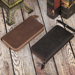 Genuine Leather RFID-Blocking Long Wallet