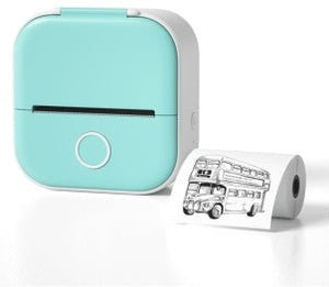 Mini Portable Thermal Label & Photo Printer - Inkless, Ultra-Compact & Bluetooth-Ready With 4 Free Printer Paper Rolls