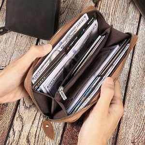 Genuine Leather RFID-Blocking Long Wallet