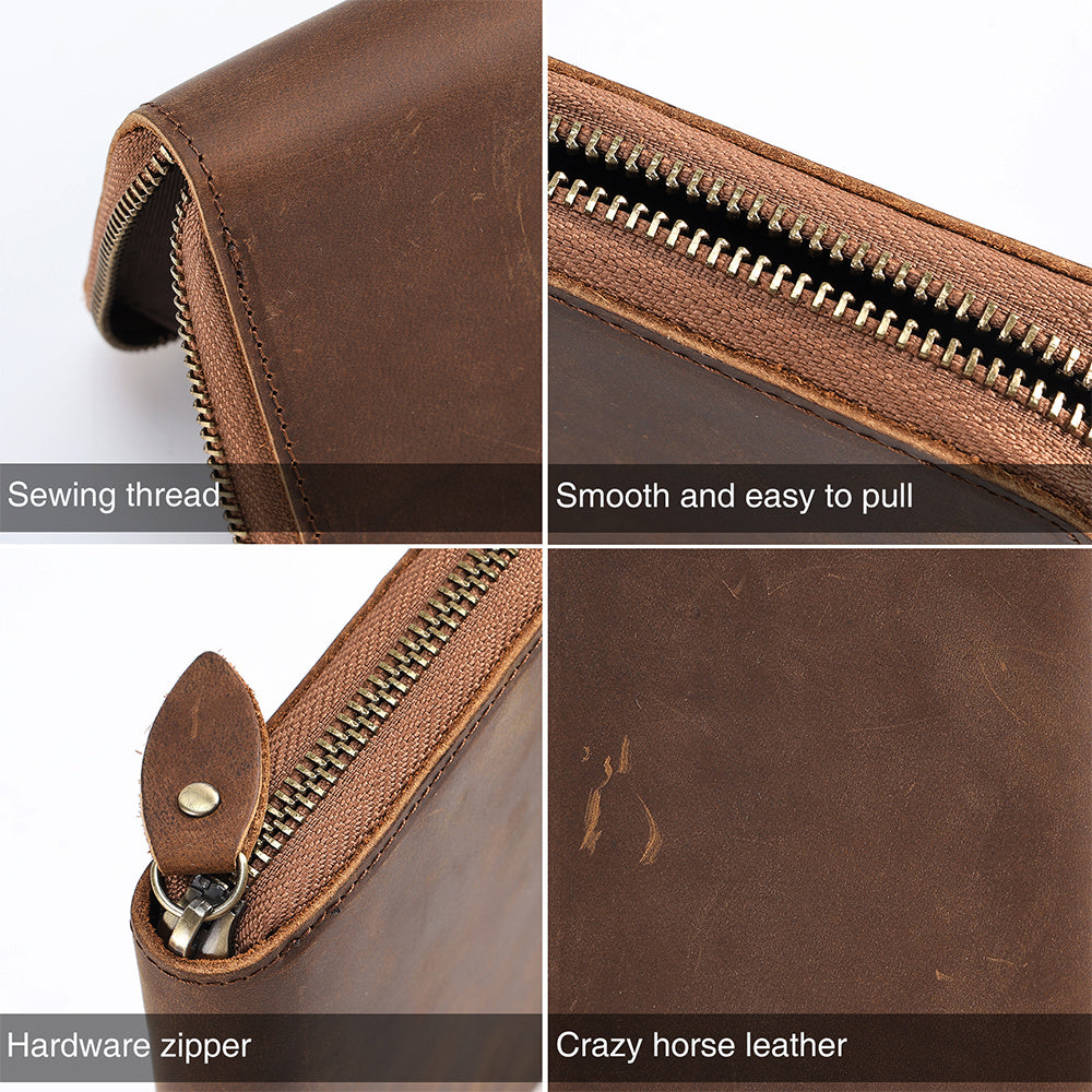 Genuine Leather RFID-Blocking Long Wallet